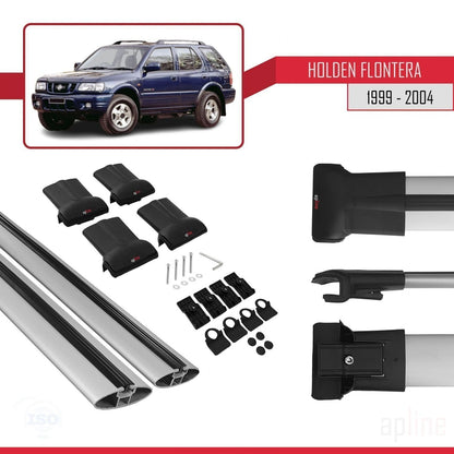 Compatible avec Holden Frontera 2 1999-2004 FLY Model Barres de Toit Railing Porte-Bagages de Voiture Gris Aluminium 2 Barres