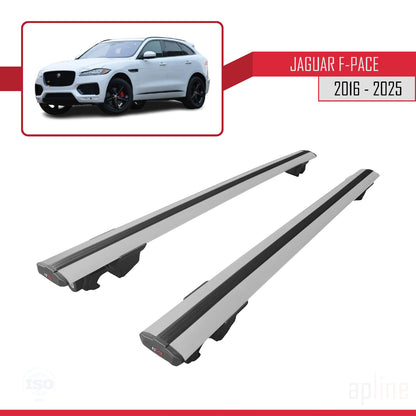 HOOK Model Dakdrager bagagedrager compatibel met Jaguar F-Pace (X761) 2016-2025 Spoorstaven Grijs Aluminium 2 Staven