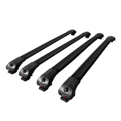Compatible avec Fiat Fiorino (Modèle Tubulaire) 2008-2025 ACE-1 Barres de Toit Railing Porte-Bagages de Voiture Noir Aluminium 4 Barres