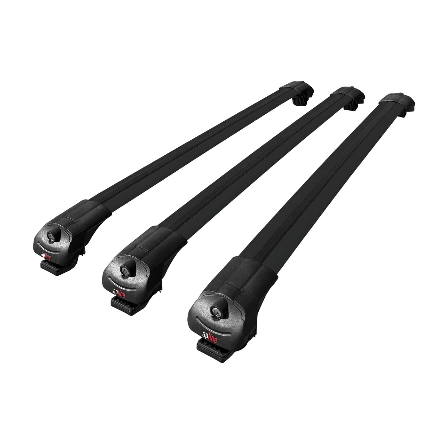 ACE-1 Dakdrager bagagedrager compatibel met Kia Borrego (HM) 2008-2019 Spoorstaven Zwart Aluminium 3 Staven