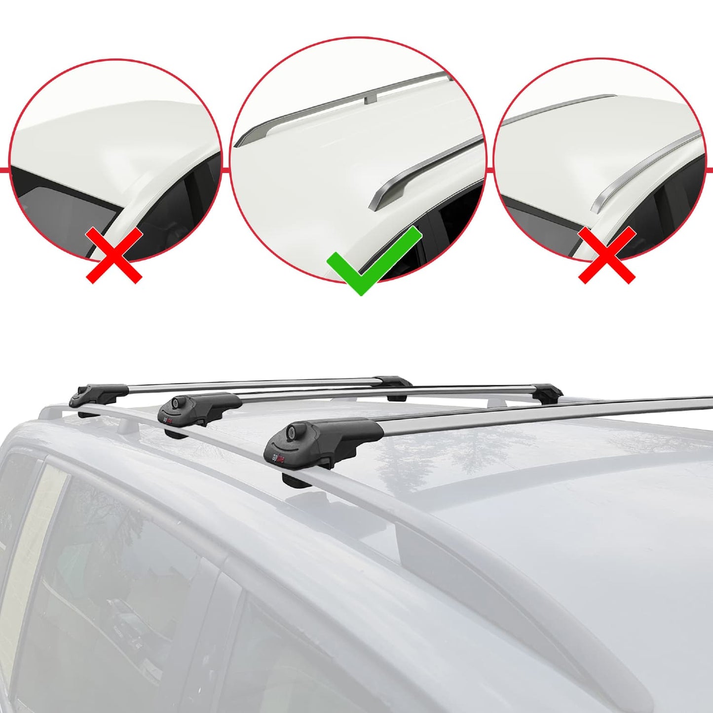 Compatible avec Land Rover Freelander (L314) 1998-2006 ACE-1 Barres de Toit Railing Porte-Bagages de Voiture Gris Aluminium 3 Barres
