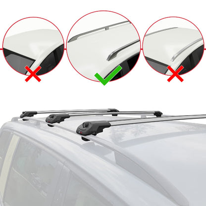 Compatible avec Ford Edge 2007-2014 ACE-1 Barres de Toit Railing Porte-Bagages de Voiture Gris Aluminium 3 Barres