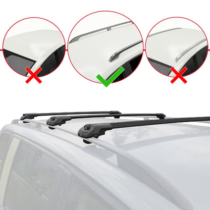 Compatible avec Peugeot 407 Break 2005-2011 ACE-1 Barres de Toit Railing Porte-Bagages de Voiture Noir Aluminium 3 Barres