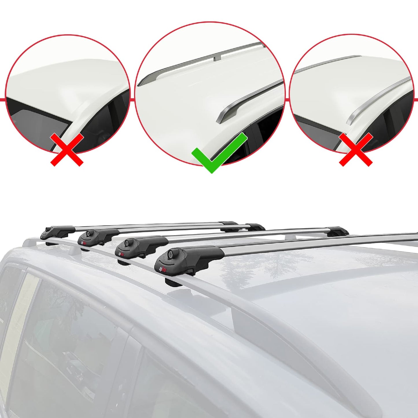 Compatible avec Opel Combo D 2012-2018 ACE-1 Barres de Toit Railing Porte-Bagages de Voiture Gris Aluminium 4 Barres