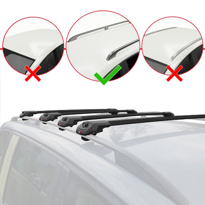 Compatible avec Opel Vivaro B 2014-2019 ACE-1 Barres de Toit Railing Porte-Bagages de Voiture Noir Aluminium 4 Barres