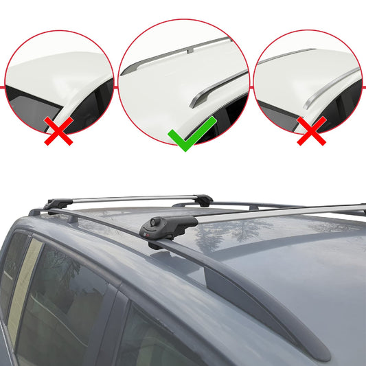 ACE-1 Dakdrager bagagedrager compatibel met A4 (B5) Avant 1996-2001 Spoorstaven Grijs Aluminium 2 Staven