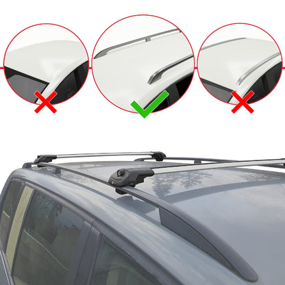 ACE-1 Dakdrager bagagedrager compatibel met Hyundai Tucson (JM) 2004-2009 Spoorstaven Grijs Aluminium 2 Staven