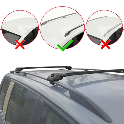 Compatible avec Subaru Evoltis 2019-2025 ACE-1 Barres de Toit Railing Porte-Bagages de Voiture Noir Aluminium 2 Barres
