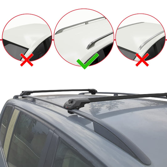 ACE-1 Dakdrager bagagedrager compatibel met Peugeot Partner 3 2019-2022 Spoorstaven Zwart Aluminium 2 Staven