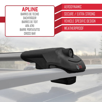 ACE-1 Dakdrager bagagedrager compatibel met Mercedes Metris (W447) 2014-2025 Spoorstaven Grijs Aluminium 4 Staven