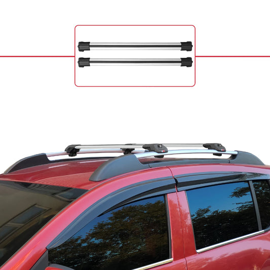 ACE-1 Dakdrager bagagedrager compatibel met Dacia Sandero Stepway 2 2012-2020 Spoorstaven Grijs Aluminium 2 Staven