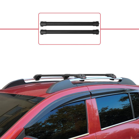 ACE-1 Dakdrager bagagedrager compatibel met Dacia Sandero Stepway 2 2012-2020 Spoorstaven Zwart Aluminium 2 Staven
