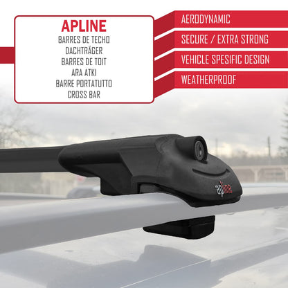 Compatible avec KIA EV9 GT-LINE 2024-2025 ACE-1 Barres de Toit Railing Porte-Bagages de Voiture Noir Aluminium 2 Barres