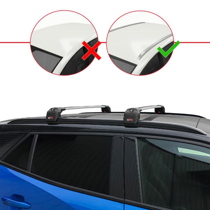 ACE-2 Dakdrager bagagedrager compatibel met Peugeot 2008 II (P24) 2020-2025 Spoorstaven Grijs Aluminium 2 Staven