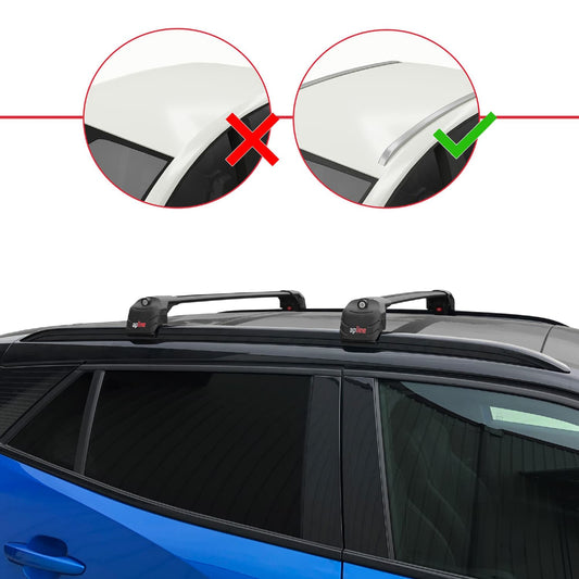 ACE-2 Dakdrager bagagedrager compatibel met Peugeot 2008 II (P24) 2020-2025 Spoorstaven Zwart Aluminium 2 Staven