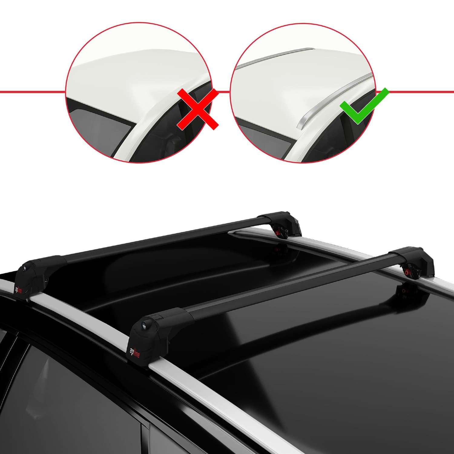 Compatible avec Mini Clubman F54 2016-2024 ACE-2 Barres de Toit Railing Porte-Bagages de Voiture Noir Aluminium 2 Barres