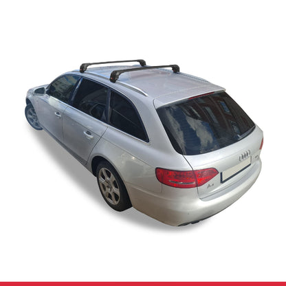 ACE-2 Dakdrager bagagedrager compatibel met A4 (B8) Avant 2008-2015 Spoorstaven Zwart Aluminium 2 Staven