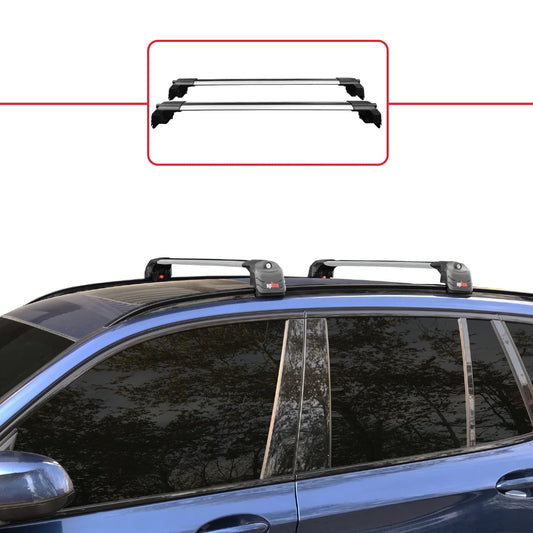ACE-2 Dakdrager bagagedrager compatibel met BMW X3 (G01) 2018-2024 Spoorstaven Grijs Aluminium 2 Staven