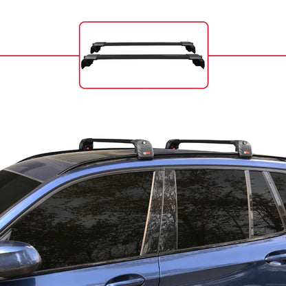 ACE-2 Dakdrager bagagedrager compatibel met BMW X3 (G01) 2018-2024 Spoorstaven Zwart Aluminium 2 Staven