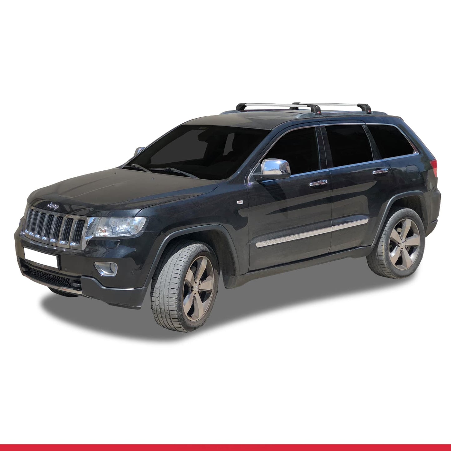 ACE-2 Dakdrager bagagedrager compatibel met Jeep Grand Cherokee 4 (WK2) 2011-2020 Spoorstaven Grijs Aluminium 2 Staven