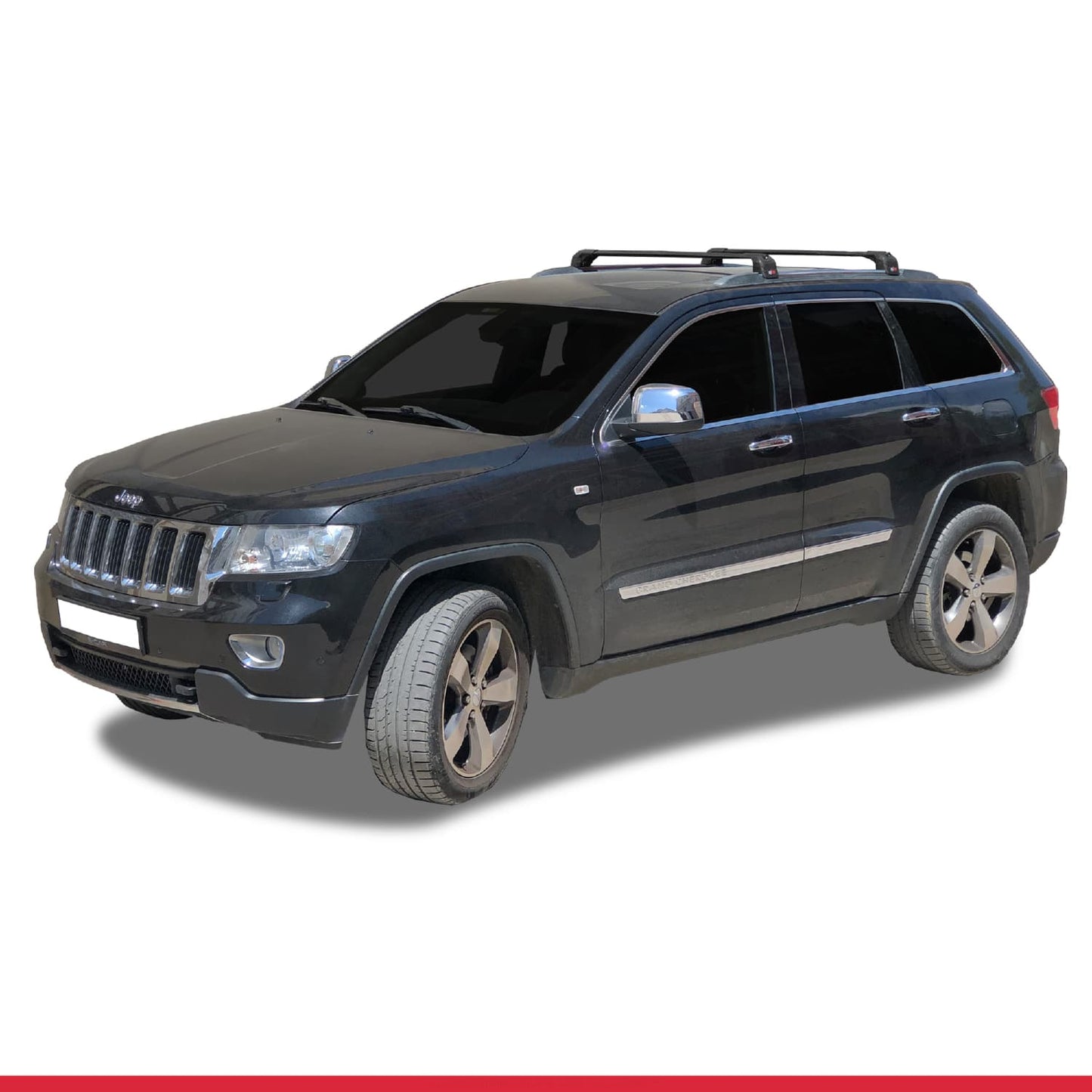 ACE-2 Dakdrager bagagedrager compatibel met Jeep Grand Cherokee 4 (WK2) 2011-2020 Spoorstaven Zwart Aluminium 2 Staven