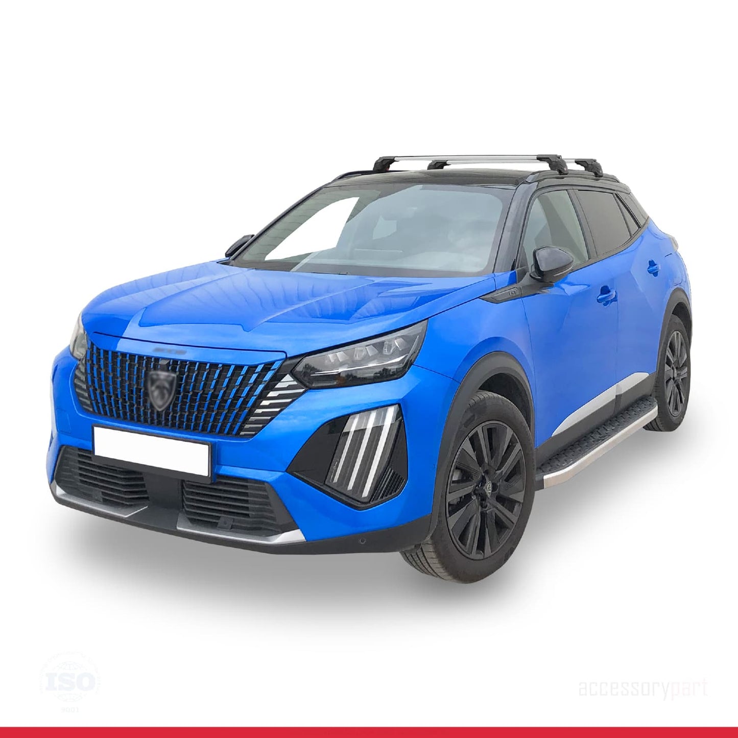 ACE-2 Dakdrager bagagedrager compatibel met Peugeot 2008 II (P24) 2020-2025 Spoorstaven Grijs Aluminium 2 Staven