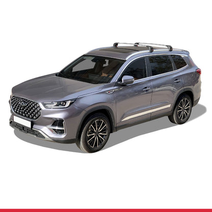 ACE-2 Dakdrager bagagedrager compatibel met Chery Tiggo 8 Pro 2020-2024 Spoorstaven Grijs Aluminium 2 Staven