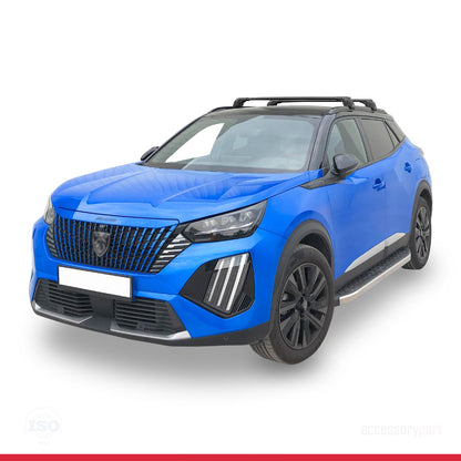 Compatible with Peugeot 2008 II (P24) 2020-2025 ACE-2 Car Roof Rack Cross Bar Black Aluminium 2 Bars