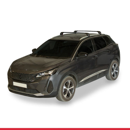 ACE-2 Dakdrager bagagedrager compatibel met Peugeot 3008 II (P84) Post-Facelift 2021-2023 Spoorstaven Zwart Aluminium 2 Staven