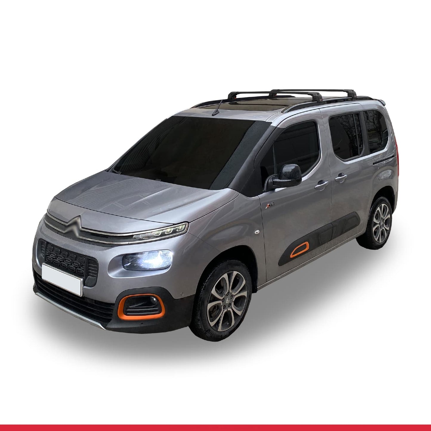 Compatible avec Citroen Berlingo 3 (K9) 2023-2025 ACE-2 Barres de Toit Railing Porte-Bagages de Voiture Noir Aluminium 2 Barres