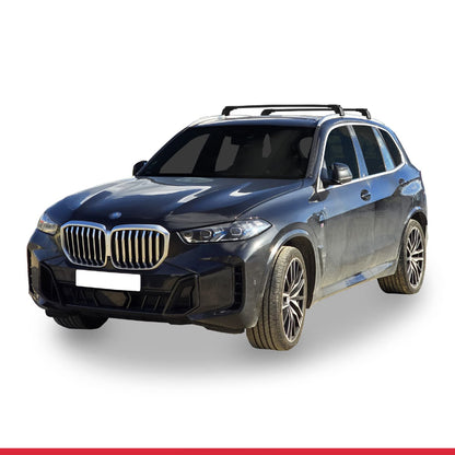 Compatible avec BMW X5 (G05) 2019-2025 ACE-2 Barres de Toit Railing Porte-Bagages de Voiture Noir Aluminium 2 Barres