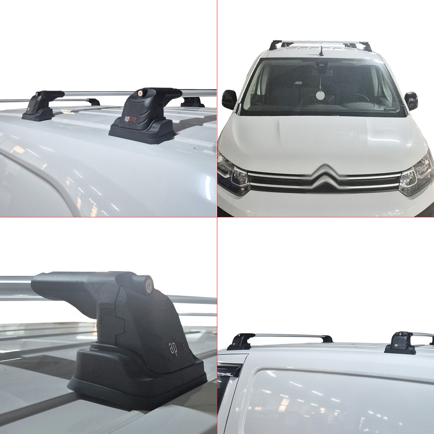 Compatible with Citroen Berlingo 2019-2023 ACE-3 Car Roof Rack Cross Bar Grey Aluminium 2 Bars