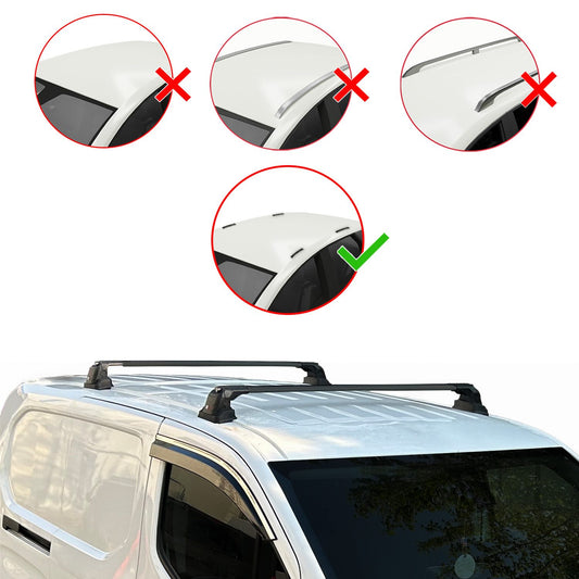 ACE-3 Dakdrager bagagedrager compatibel met Opel Combo E 2019-2023 Spoorstaven Zwart Aluminium 2 Staven