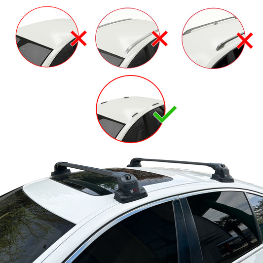 ACE-3 Dakdrager bagagedrager compatibel met BMW Serie 3 (F30) 2012-2019 Spoorstaven Zwart Aluminium 2 Staven