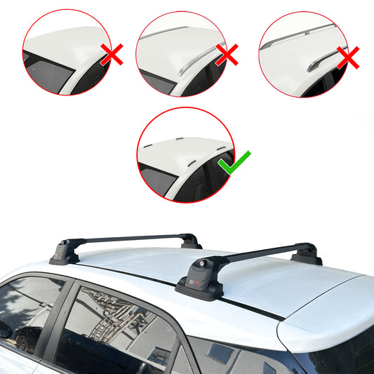ACE-3 Dakdrager bagagedrager compatibel met Hyundai i20 (GB) 2014-2019 Spoorstaven Zwart Aluminium 2 Staven