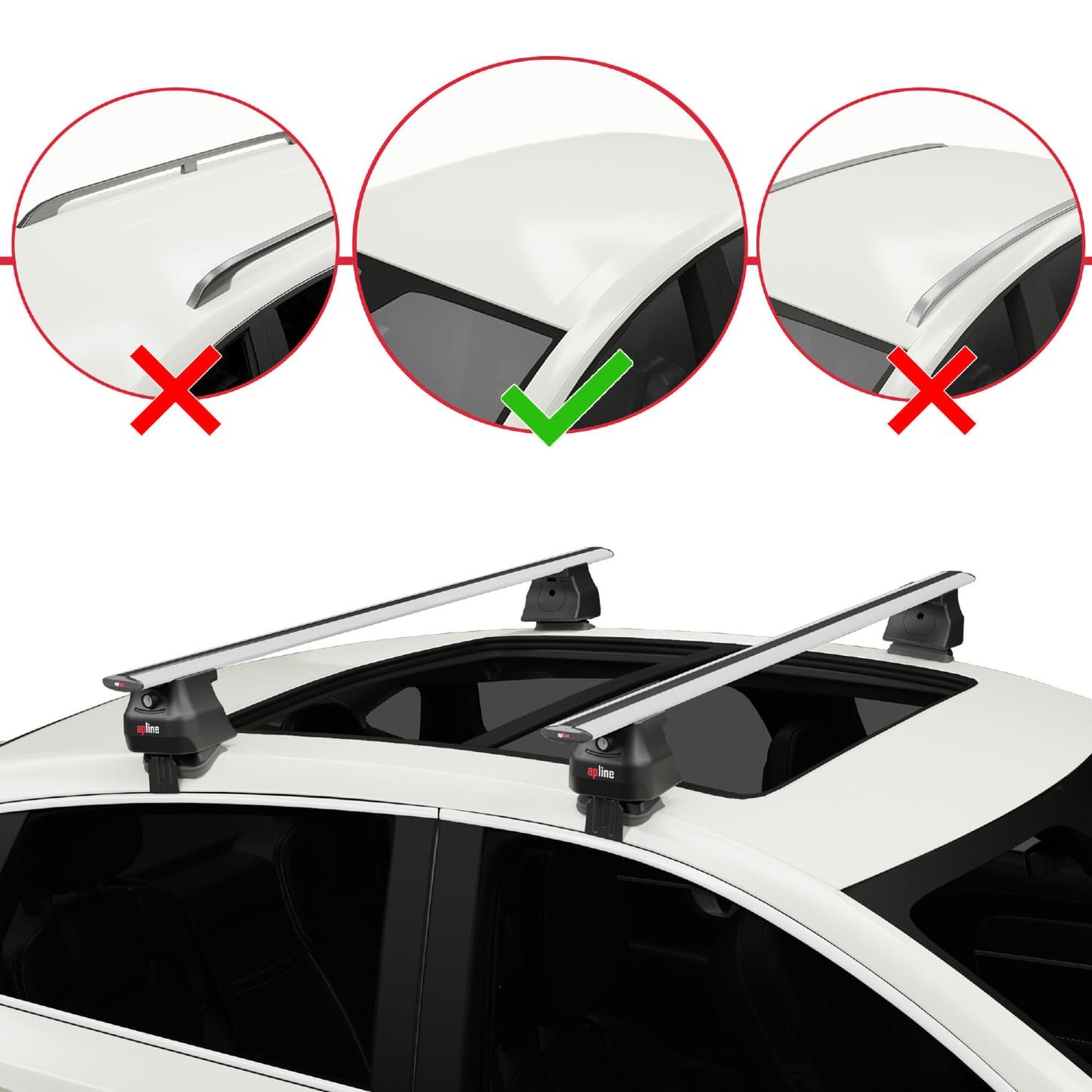 ACE-4 Dakdrager bagagedrager compatibel met Honda Civic 9 (FB) Sedan 2012-2015 Spoorstaven Grijs Aluminium 2 Staven