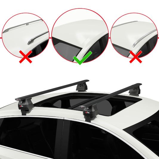 ACE-4 Dakdrager bagagedrager compatibel met Mazda 121 1991-2002 Spoorstaven Zwart Aluminium 2 Staven