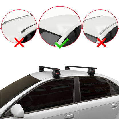 Compatible avec A4 (B6) 2001-2004 ACE-4 Barres de Toit Railing Porte-Bagages de Voiture Noir Aluminium 2 Barres