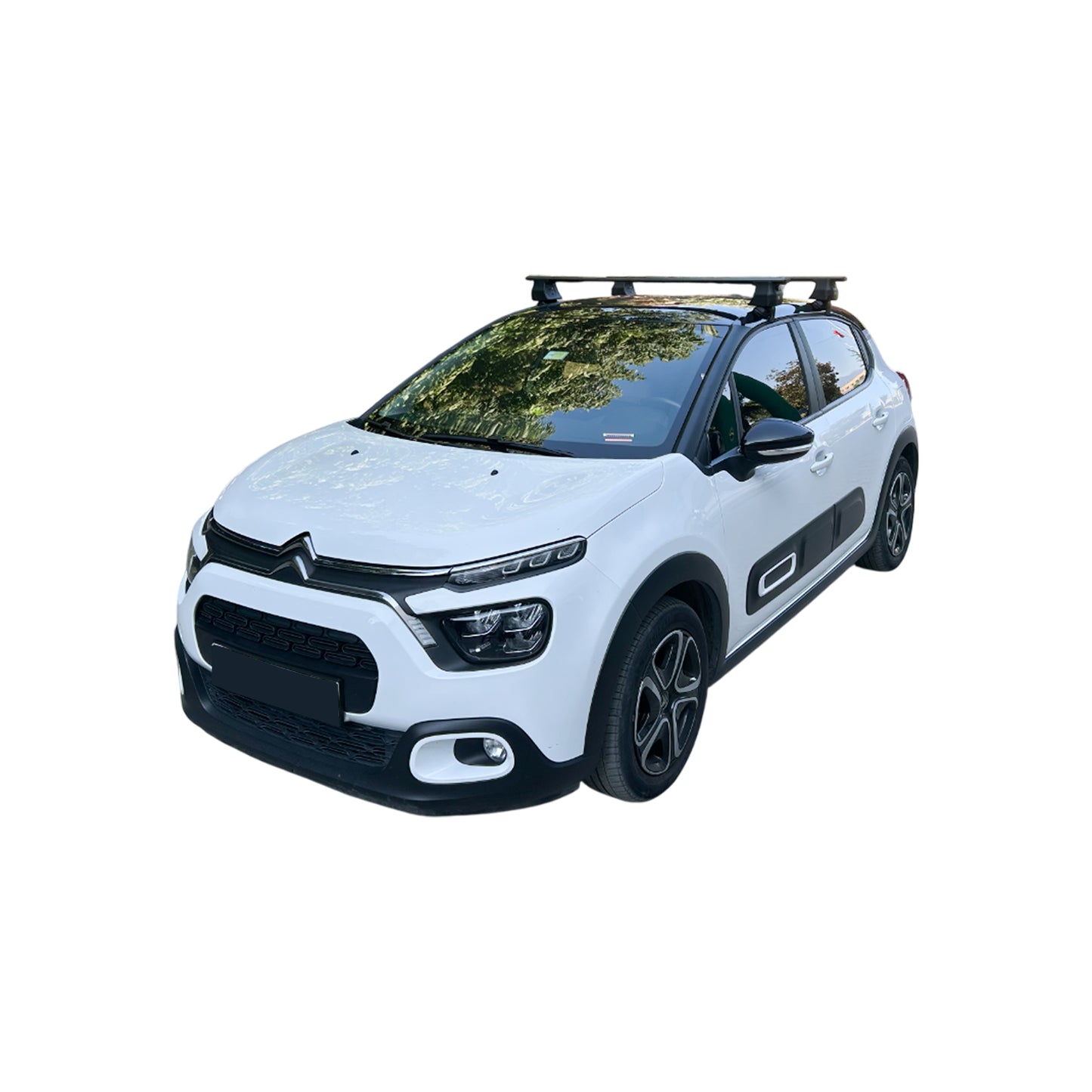Compatible avec Citroen C3 III (SX/SY) 2016-2023 ACE-4 Barres de Toit Railing Porte-Bagages de Voiture Noir Aluminium 2 Barres
