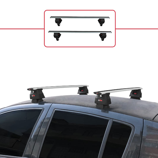 ACE-4 Dakdrager bagagedrager compatibel met Renault Clio 3 2006-2012 Spoorstaven Grijs Aluminium 2 Staven