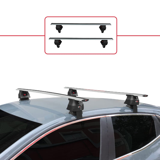 ACE-4 Dakdrager bagagedrager compatibel met Renault Clio 5 2019-2025 Spoorstaven Grijs Aluminium 2 Staven