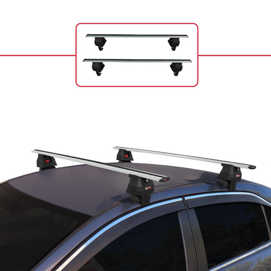 ACE-4 Dakdrager bagagedrager compatibel met Toyota Corolla 11 (E180) 2013-2018 Spoorstaven Grijs Aluminium 2 Staven