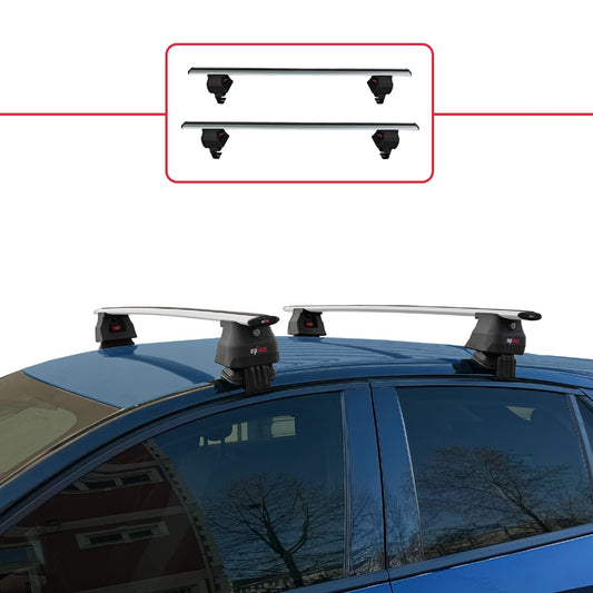 ACE-4 Dakdrager bagagedrager compatibel voor Opel/Vauxhall Corsa F 2019-2025 Spoorstaven Grijs Aluminium 2 Staven