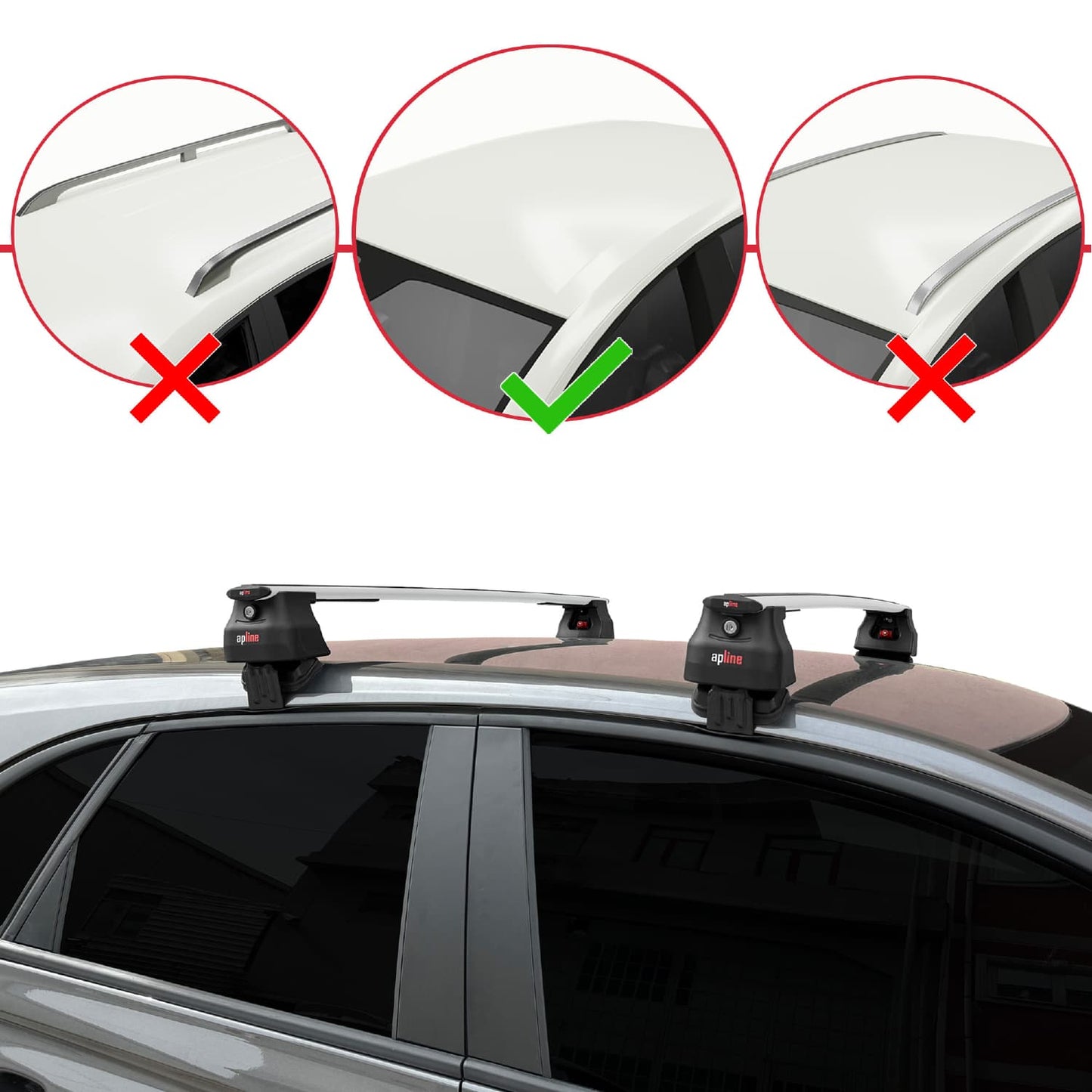 Compatible avec Opel/Vauxhall Crossland 2020-2024 ACE-4 Barres de Toit Railing Porte-Bagages de Voiture Gris Aluminium 2 Barres