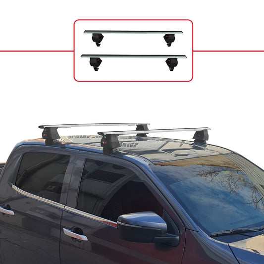 ACE-4 Dakdrager bagagedrager compatibel met Isuzu D-Max 3 (RG01) 2020-2025 Spoorstaven Grijs Aluminium 2 Staven