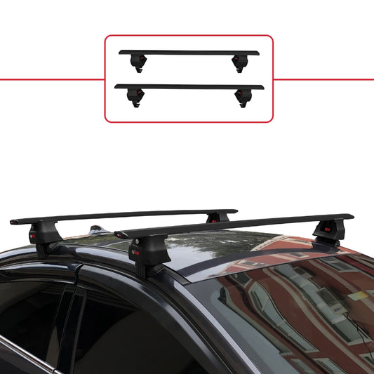 ACE-4 Dakdrager bagagedrager compatibel met Renault Fluence 2009-2015 Spoorstaven Zwart Aluminium 2 Staven