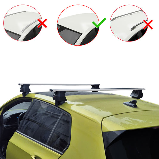 ACE-4 Dakdrager bagagedrager compatibel met Volkswagen Golf 8 (CD1) 2020-2025 Spoorstaven Grijs Aluminium 2 Staven