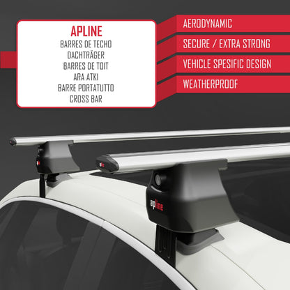 ACE-4 Dakdrager bagagedrager compatibel met Honda Civic 9 (FB) Sedan 2012-2015 Spoorstaven Grijs Aluminium 2 Staven