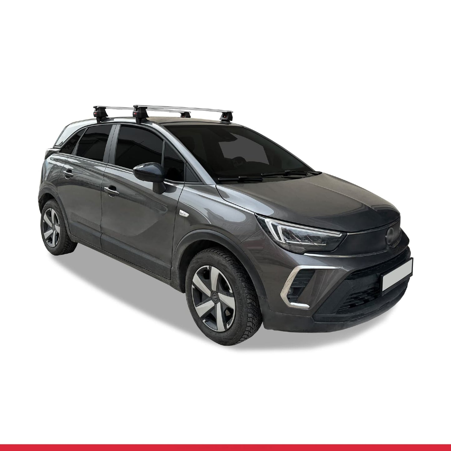 Compatible avec Opel/Vauxhall Crossland 2020-2024 ACE-4 Barres de Toit Railing Porte-Bagages de Voiture Gris Aluminium 2 Barres