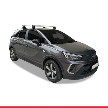 Compatible avec Opel/Vauxhall Crossland 2020-2024 ACE-4 Barres de Toit Railing Porte-Bagages de Voiture Gris Aluminium 2 Barres